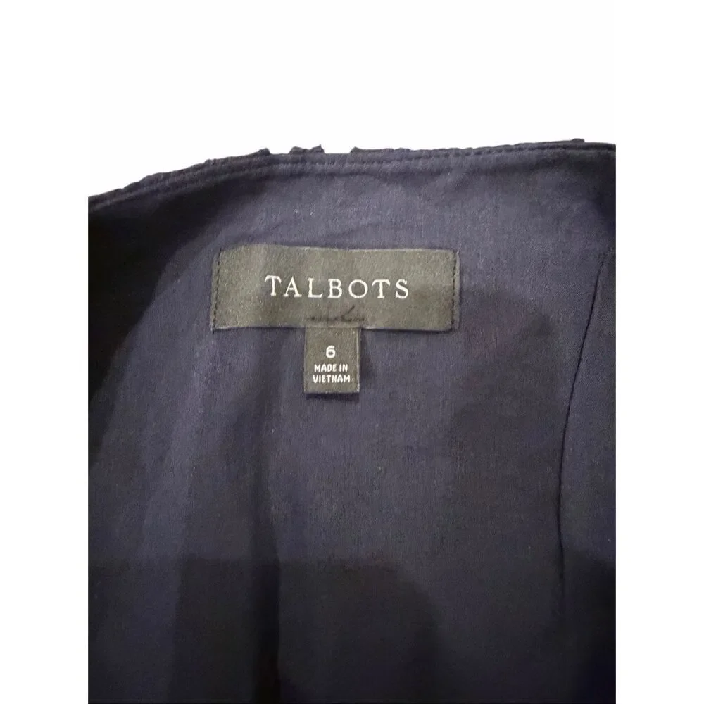 Talbots navy eyelet mini skirt- size 6